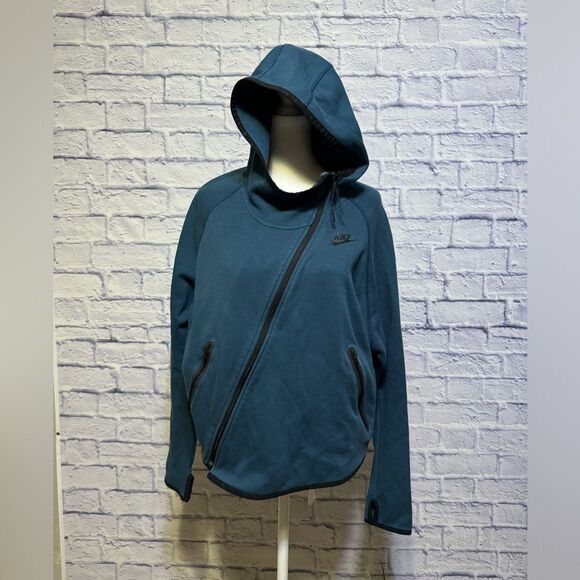 Nike Tech Butterfly Women's Hoodie Size Medium  (617358-483) Teal Blue Green - Picture 3 of 16